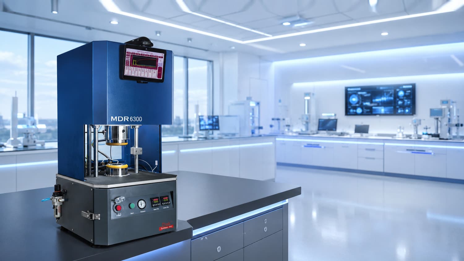 Dak MDR Elite-6300 moving die rheometer in the laboratory