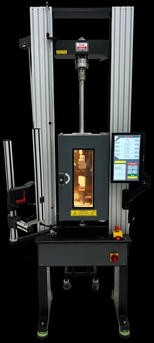 Environmental test chamber on a universal testing machine